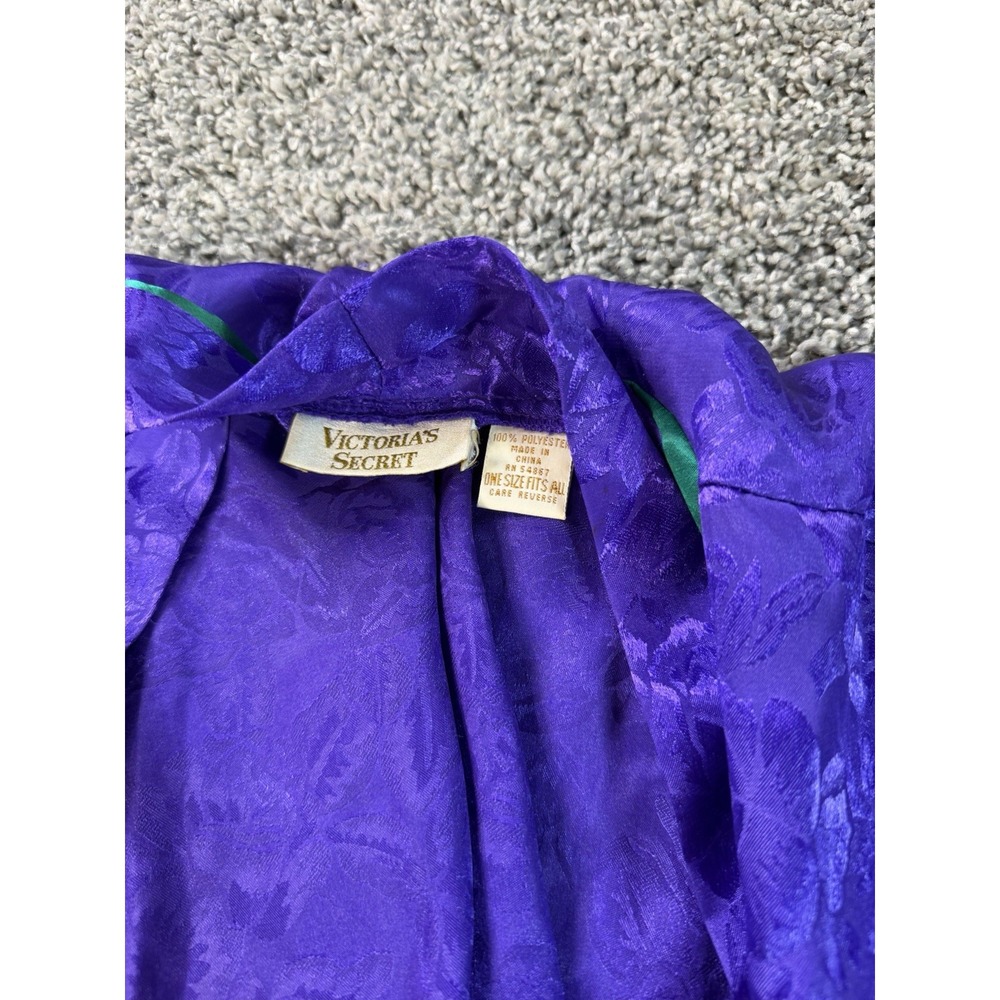 Vintage 90s Victoria's Secret Gold Label Robe Women's Size OS Purple - Picture 5 of 9